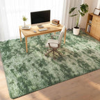 Litanika 3x5 Fluffy Shag Faux Fur Area Rug for Living Room Bedroom, Tie-Dyed Forest Green High Pile Soft Plush Shaggy Furry Bedside Playroom Dorm Carpet, Non-Slip, Non-Shedding Modern Indoor Floor Rug