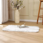 ORINOVA White Faux Sheepskin Shaggy Fur Rug for Living Room Soft Plush Machine Washable Fluffy 4x6 Area Rugs for Bedroom Nursery Rug