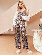 Ekouaer Women Silk Satin Pajamas Sleeveless Pjs Set 2 Piece Summer Loungewear Sleepwear with Pockets S-XXL