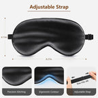 Sleep Mask Silk Eye Mask for Men Sleeping Mask, Adjustable Elastic Strap for Night Shading Sleep Mask, Soft and Comfortable for Both Men and Women(Black)