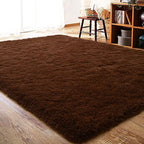 ISEAU Fluffy Rug Carpets Soft Shaggy Area Rugs Indoor Floor Mats for Kids Room Fuzzy Carpet Comfy Cute Nursery Mat Bedside Carpet for Boys Girls Bedroom Living Room Home Decor, 3ft x 5ft,Brown