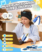 Kids Headphones Headband Toddler, Baby for ipad, Bluetooth Toddler Headphones with Wired Playback 3.5 MM Jack,Airplane Travel Essentials for Boys & Girls