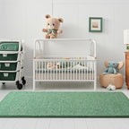 Keeko Soft Hallway Runner Rug, 2x8 Bedside Runner Rugs for Bedroom Living Room Non Slip Washable Modern Memory Foam Rug Low Pile Kitchen Runner Rugs for Nursery Dorm Kids Room Decor Green