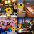 Flower Lamp with USB Charge,3-Colour Infinitely Dimmable Artificial Sunflower LED Table Lamp,Rechargeable Cordless Touch Small Night Light,Gift Ideas for Mothers Day,Xmas,Birthday (Sunflowers02)