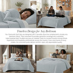 Southshore Fine Living, Inc. Oversized Bedding Quilt, Lightweight Bedding, Twin XL Bedspread, Soft Coverlet 2-Piece Set with One Matching Sham, All Season Twin/XL Quilt Set, Harbor Mist Blue
