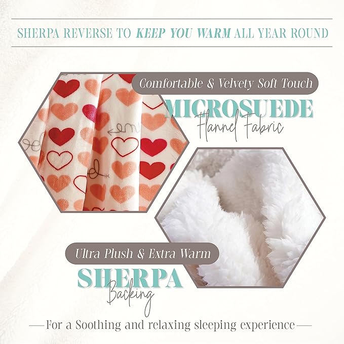 Elegant Comfort Throw Blanket, Reversible Sherpa Flannel, Ultra-Soft, Fuzzy, Cozy and Plush- All Season Lightweight Decorative Throw, 50 x 60 inches, Isabella Sherpa Throw