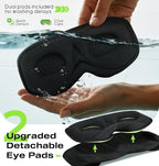 MUSICOZY Sleep Headphones with Bluetooth 5.4 Sleep Mask, Removable 3D Eye Cups for Zero Pressure Comfort, Wireless Bluetooth Eye Mask for Sleeping with Timer