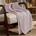 PHF Ultra Soft Waffle Weave Throw Blanket 50"x 60"- Washed Lightweight Breathable Cozy Woven Blanket for Bed - Aesthetic Decor for Couch Bedding Sofa Home Car - Lavender