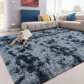 Softlife Area Rug for Living Room, Fluffy Shag Plush 6x9 Blue Rugs for Bedroom Girls Kids, Shaggy Soft Fuzzy Tie Dyed Large Carpet for Dorm Bedside Ultra Cozy Non-Slip Indoor Decor