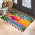 Flamingos Area Rug 2x3 ft Entry Rug Washable Boho Rugs Non Slip Low Pile Floral Door Mat Small Carpet for Bedroom, Bedside, Kids Room, Office, Dining Room