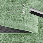 Green Fluffy Rugs for Living Room 5x7 ft - Ultra Soft Faux Fur Area Rug - Plush Non-Slip Shaggy Carpet for Bedroom, Kids Boys Girls Dorm Nursery Room
