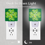 St Patrick's Day Night Light,Happy Green Clover Night Lights Plug into Wall with Dusk to Dawn Light Sensors 0.5W Led Night-Lights for Stairway/Hallway/Bedroom St Patrick's Day Décor