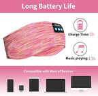 Bluetooth Headphones, Sleep Headphones Headband Wireless for Sleeping Side Sleepers - Adjustable Sleep Headphone, and Bluetooth Headbands for Women (Pink)