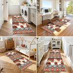 Western Cowhide Runner Rug,3.3x10ft,Rustic Tribal Aztec Runner Rug,Farmhouse Cow Print Decor Western Kitchen Rugs,Soft Non-Slip Faux Cowhide Hallway Carpet, for Office Entryway Bedroom Floor Mat