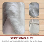 LAMBZY Bear Skin Rug Super Soft Fluffy Faux Fur for Bedroom Floor Sofa Living Room High-Density Plush Shaggy Carpet Sofa Cover Bedside Sheepskin Rug (3'x5', White)