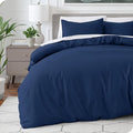 Bare Home Bedding Duvet Cover Oversized King Size - Premium 1800 Super Soft Collection - Lightweight, Duvet Cover - Soft Textured Bedding (Oversized King, Dark Blue)