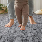 YJ.GWL Area Rugs for Bedroom, 2x3 Door Mat Washable Small Grey Bedside Rug,Fluffy Shaggy Entryway Rugs for Living Room, Shag Indoor Floor Carpet for Kids Boy and Girls, Home Decor Aesthetic
