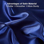 Satin Pillowcase for Hair and Skin, Super Soft Vegan Silk Sleep Set-2 Satin Pillow Cases Standard Size, 1 Eye Mask, 1 Scrunchie, Self Care Essential Satin Night Routine Kit, Navy Blue