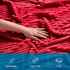 Nestl Blanket for Bed - Cozy Warm Fuzzy Blankets for Women (11 - Cherry Red, King (108" x 90"))