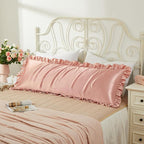 Rose Gold Satin Pillowcases Body Pillow for Hair and Skin,Rose Gold Body Pillow Silk Pillowcase with Envelope Closure Princess Room Decoration