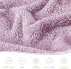Exclusivo Mezcla Fleece Twin Size Bed Blanket, Ultra Soft, Lightweight and Fuzzy Light Purple Blanket for Women, Home Decor, 60x80 Inches