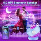 Iceberg Northern Lights Projector, Blue Galaxy Projector with Unique Iceberg Base, 300+ Lighting Effects & 15 White Noise, Bluetooth Aurora Star Light for Bedroom, Remote & Timer, Kids/Adults Gifts