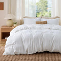 Bedsure Duvet Cover Oversized Queen Size - Soft Double Brushed Bedding Set for Kids & Adults, Zipper Closure, 3 Pieces, Includes 1 Duvet Cover (98"x98") & 2 Pillow Shams, NO Comforter, White