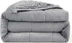 Weighted Blanket 15lbs for Adults, Ultra-Soft Sherpa Fleece Reversible Weighted Throw Blanket for Relaxation & Cozy Evenings, Sleep in A Hug, Evenly Distributed, W48 x L72, Grey
