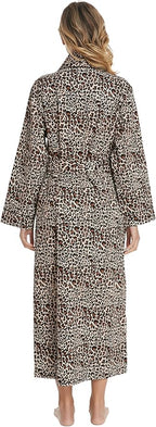 Lavenderi Women’s 100% Cotton Long Kimono Lounge Bathrobe Robe, Ladies Loungewear for Spa