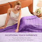 Purple Weighted Blanket for Adults 12lbs, 48"x72", Twin Full Size Cooling Minky Heavy Throw Blanket for 110-130lbs, Soft Winter Thick Big Blankets Weighted Comforter Gift for Sleeping