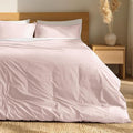 Bare Home 100% Organic Cotton California King Duvet Cover Set - Crisp Percale Weave - Lightweight & Breathable - Cooling Duvet Cover Set (California King, Dusty Pink)