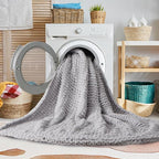 YJLMLY Chunky Knit Throw Blanket,50x60 Inch Heavy 4.4lbs, Hand Knit Chenille Couch Blanket, Soft Cable Knit Gift for Women Mom Wife, Modern Home Decor