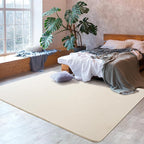 Softlife Area Rug for Bedroom Living Room, Solid Non-Slip 6x9 Fluffy Carpet with Soft Low Pile for Kids Boys Girls, Machine Washable Fuzzy Aethetic Rugs Home Dorm Decor, Creamy White