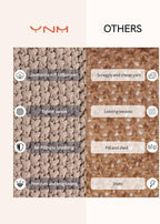 YnM Chunky Cotton Knit Throw Blanket, Cable Knit Throws for Bed Couch Sofa, Comfy & Relaxing, Decorative Piece for Farmhouse Modern Boho Rustic Scandinavian Chic Vibe, Beige 80x87 Inches