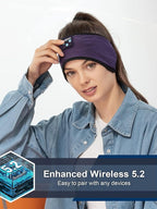 Lullaband Bluetooth Headband Headphones, Sleep Headphones for Side Sleepers, Comfortable Headband with Thin Speaker Microphone Handsfree Gift