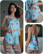 Ekouaer Silk Pajamas Set for Women Satin Backless Lingerie Pjs Cami Top and Shorts Nightwear