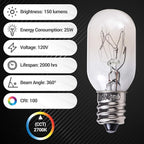 BlueStars E12 T20 25W Incandescent Bulbs Salt Lamp 120V 2700K Warm White Light 150lm for Himalayan Salt Lamps & Baskets, Scentsy Plug-in & Wax Warmers, Night Lights - 8 Packs