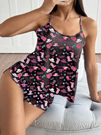 Ekouaer Silk Pajamas Set for Women Satin Backless Lingerie Pjs Cami Top and Shorts Nightwear