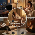 Kipcush White Noise Machine with Night Light – Nursery Sound Machine with Soft Non-Glare Lamp, 30 Soothing Sounds, 8 Color Lights, Up to 8-Hour Timer for Baby & Adults