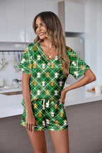 Ekouaer Silk Pajama for Women Short Sleeve Satin Pj Set Two Piece Soft Sleepwear Loungewear, S-XXL