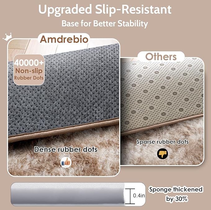 Amdrebio Tie-Dyed Beige Tan Area Rugs for Bedroom Kids Room, 5x7 Cute Fluffy Plush Shaggy Rug for Living Room Decor Aesthetic, Soft Furry Fuzzy Neutral Carpet for Baby Nursery Playroom Preppy Dorm