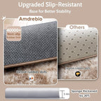 Amdrebio Tie-Dyed Beige Tan Rugs for Bedroom Living Room, Cute Fluffy Plush Neutral Area Rug 4x6 for Kids Room Decor Aesthetic, Soft Furry Fuzzy Shaggy Carpet for Baby Nursery Playroom Preppy Dorm
