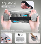 Sleep Mask with Headphones Bluetooth 5.4, TOPOINT 3D Eye Mask Blackout with Soft Bamboo Cotton for Side Sleepers Women Men, Sleep Headphones Earphones HD Speaker Microphone for Travel Meditation Gift