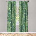 Lunarable Hamsa Window Curtains, Egyptian Boho Hand Shape Pattern Eye Design Bridal Night Inspired Art, Lightweight Decorative 2-Panel Set & Rod Pocket, Pair of - 28" x 95", Reseda Green