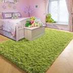 Amdrebio Grass Green Rug 6x9 for Living Room Bedroom, Fluffy Shag Plush Area Rugs for Kids Room Baby Nursery Decor, Modern Cool Fuzzy Floor Furry Shaggy Fuzzy Moss Carpet for Office Dorm Playroom