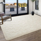 Softlife Area Rug for Bedroom, Fluffy Shag Plush 3x5 Cream Rugs for Living Room Girls, Shaggy Throw Soft Fuzzy Small Kids Carpet for Dorm Bedside Ultra Cozy Non-Slip Indoor Decor