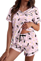 Ekouaer Silk Pajama for Women Short Sleeve Satin Pj Set Two Piece Soft Sleepwear Loungewear, S-XXL