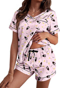 Ekouaer Silk Pajama for Women Short Sleeve Satin Pj Set Two Piece Soft Sleepwear Loungewear, S-XXL