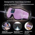 CozyPhones Bluetooth Sleep Mask with Headphones – 3D Contoured Memory Foam Eye Mask, Wireless Eye Mask for Sleeping, Adjustable Sleep Headphones, Bluetooth 5.4, 14H Playtime - Grey