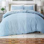 Bare Home Bedding Duvet Cover Queen Size - Premium 1800 Super Soft Collection - Lightweight, Cooling Duvet Cover - Soft Breathable Bedding (Queen, Light Blue)
